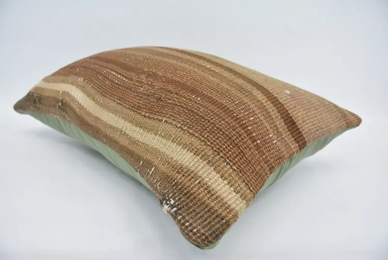Decorative Cushion Cover, 16x24 Brown Cushion, Cushion Cover, Vintage Kilim Pillow, Ethnical Kilim Rug Pillow, Pillow for Sofa, Outdoor Pillow - 6