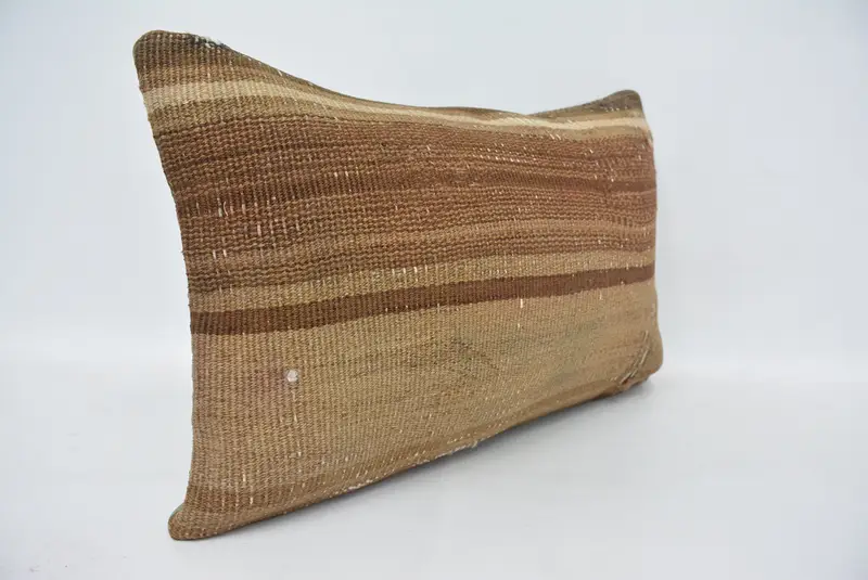 Decorative Cushion Cover, 16x24 Brown Cushion, Cushion Cover, Vintage Kilim Pillow, Ethnical Kilim Rug Pillow, Pillow for Sofa, Outdoor Pillow - 3