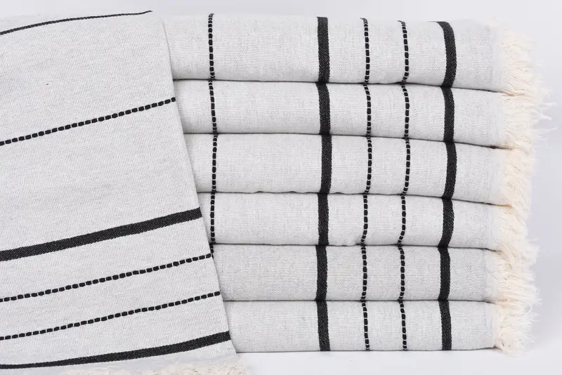 36x18 Cotton Striped Towel, Wedding Day Gift For Bride, Personalized Dish Towel, Monogram Hand Towel, Gym Towel, Bulk Order Towel, Custom Hand Towel - 1
