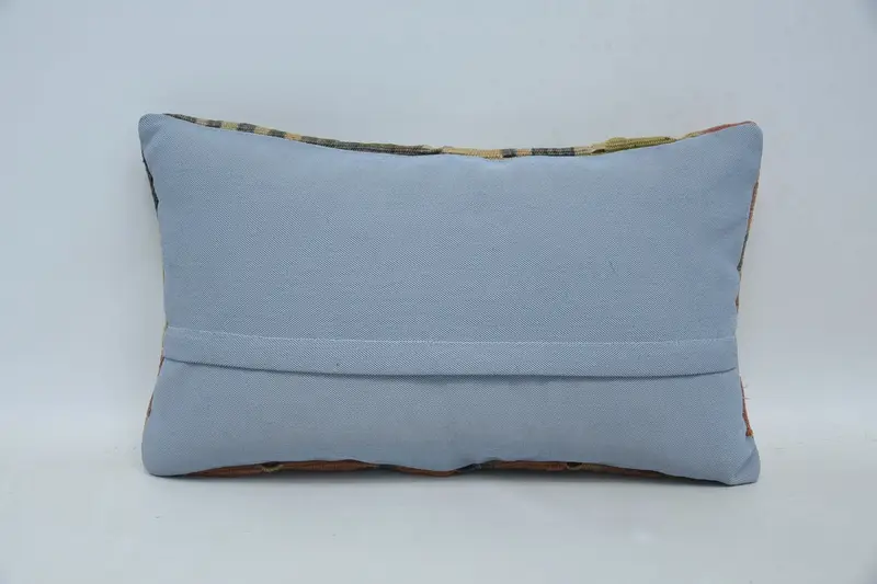 Handwoven Cushion Case, 12x20 Red Cushion Case, Meditation Pillow, Boho Pillow Sham Cover, Vintage Kilim Pillow, Turkish Kilim Pillow, Pillow - 6