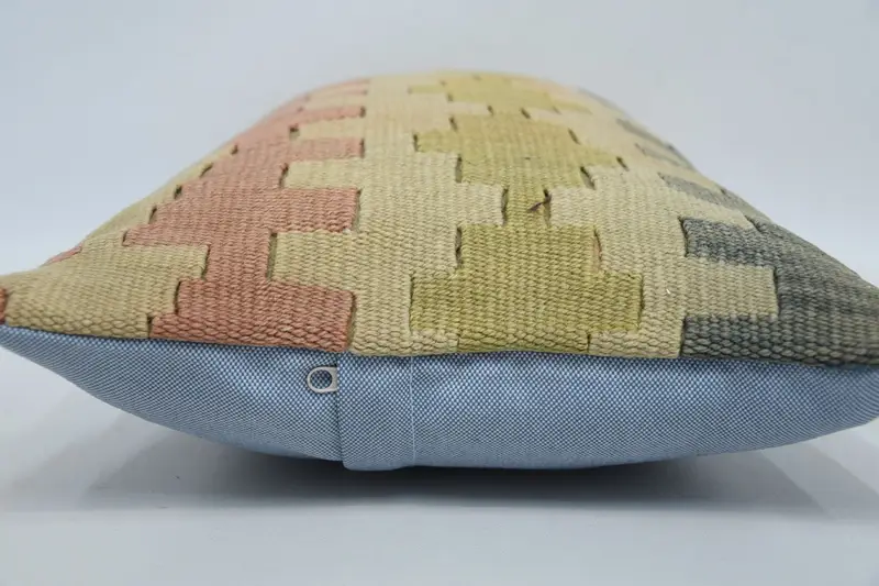 Handwoven Cushion Case, 12x20 Red Cushion Case, Meditation Pillow, Boho Pillow Sham Cover, Vintage Kilim Pillow, Turkish Kilim Pillow, Pillow - 5