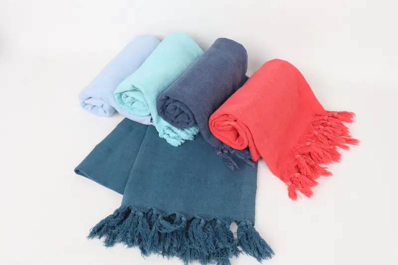 Peshtemal Towel, 68x36 Cotton Stonewashed Towel, Turkish hand towel, Bachelorette Gifts, Sand-resistant Turkish towel for travel, House Warming Gift - 5