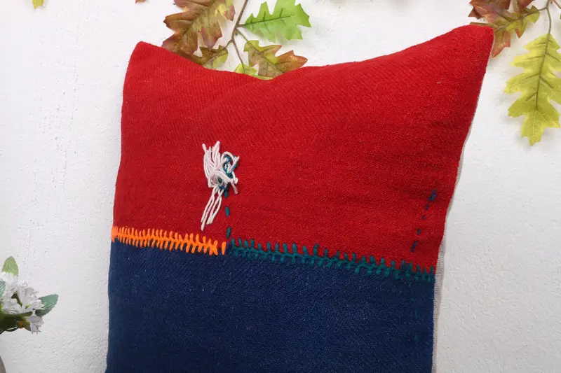 20x20 Red Cushion, Pillow Cover, Handmade Kilim Cushion, Vintage Kilim Pillow Pillow Sham, Gift Pillow, Boho Pillow Sham Cover - 5