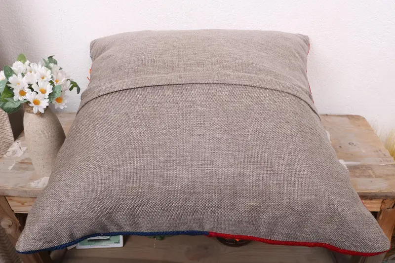 20x20 Red Cushion, Pillow Cover, Handmade Kilim Cushion, Vintage Kilim Pillow Pillow Sham, Gift Pillow, Boho Pillow Sham Cover - 7