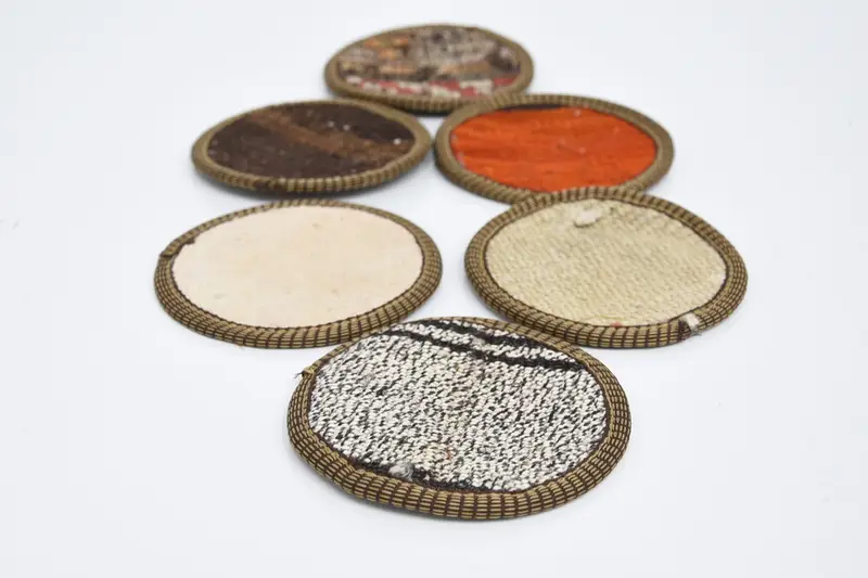 Bohemian Beige and Orange Round Coaster, Ethnic Coaster Set