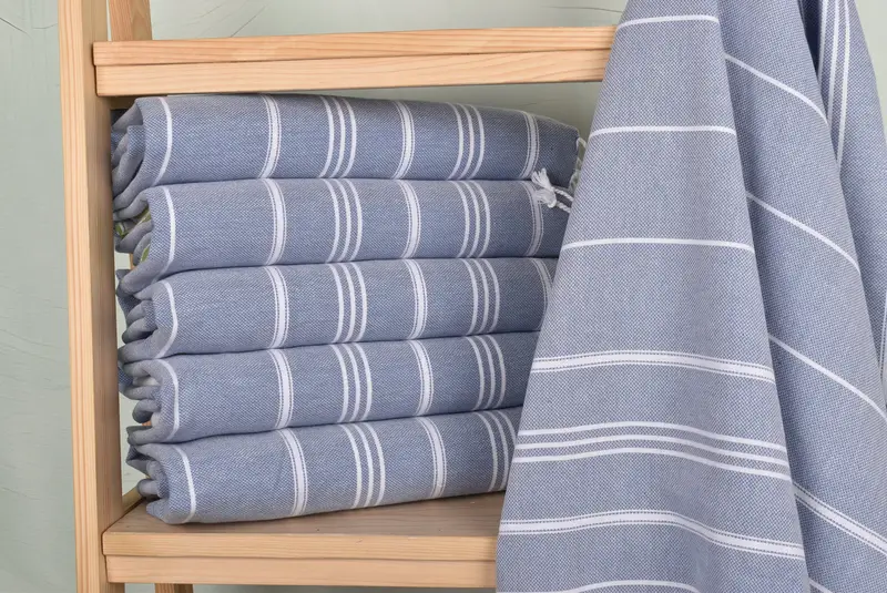 Personalized Kitchen Towel, Wedding Gift, Bridesmaid Gifts, 40x24 Cotton Striped Towel, Wedding Hand Made Gift, Organic Towel, Bridal Shower Favor - 1
