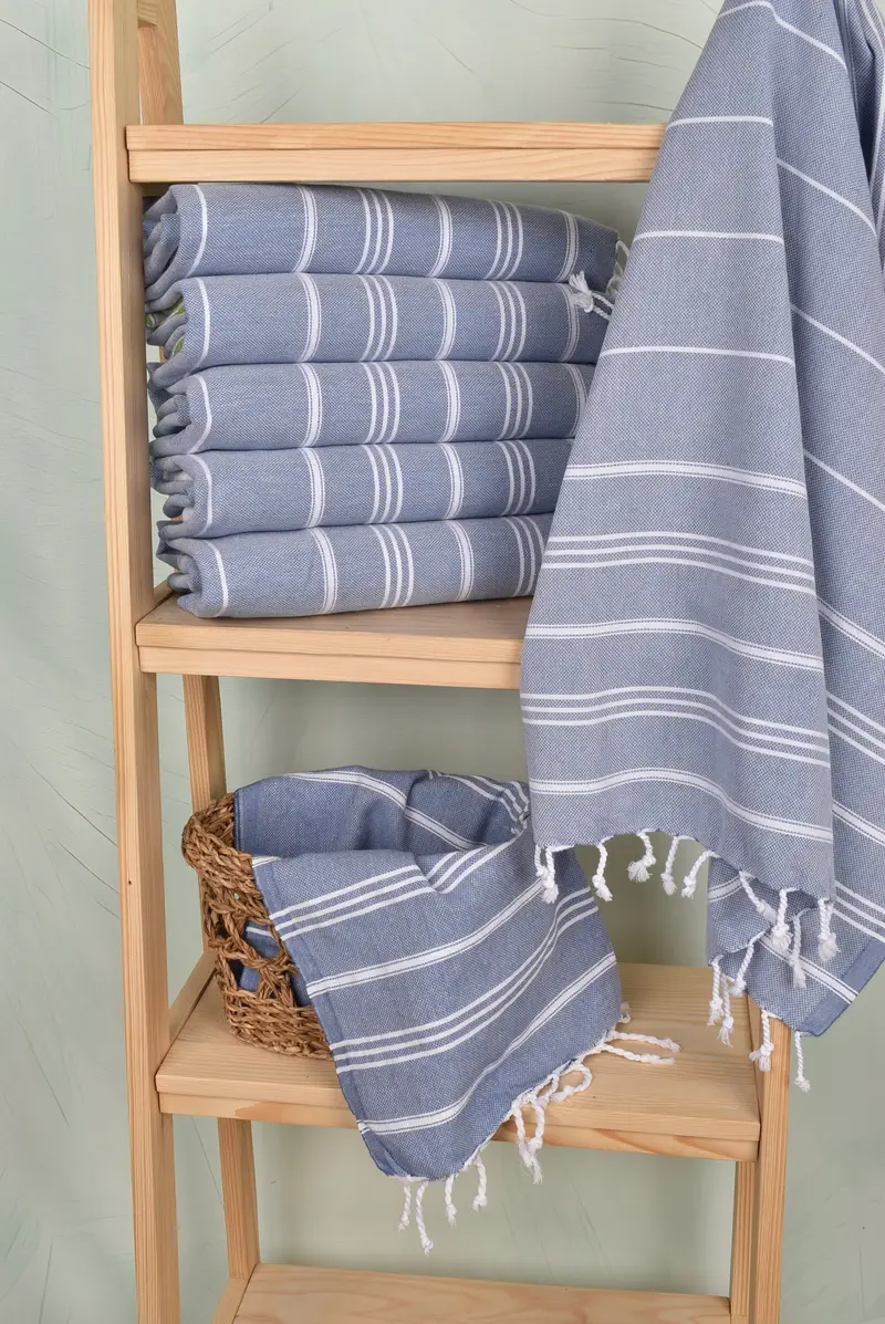 Personalized Kitchen Towel, Wedding Gift, Bridesmaid Gifts, 40x24 Cotton Striped Towel, Wedding Hand Made Gift, Organic Towel, Bridal Shower Favor - 2