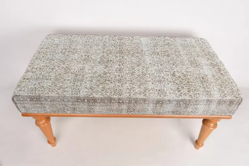 Modular Kilim-Inspired Ottoman Set, Comfortable Wool Blend Ottomans