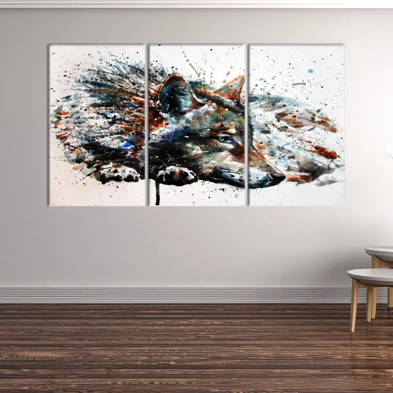 Wolf Painting Print, Wolf Canvas, Modern Wall Art, Abstract Wall Art, Wolf Lover Gift, Loft Wall Decor, Man Cave Wall Decor, Canvas Art, - 3