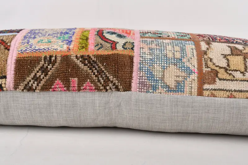 16x36 Orange Cushion Case, Vintage Kilim Throw Pillow, Vintage Kilim Pillow, Kilim Pillow Cover, Pillow, Crochet Pattern Pillow Sham - 5