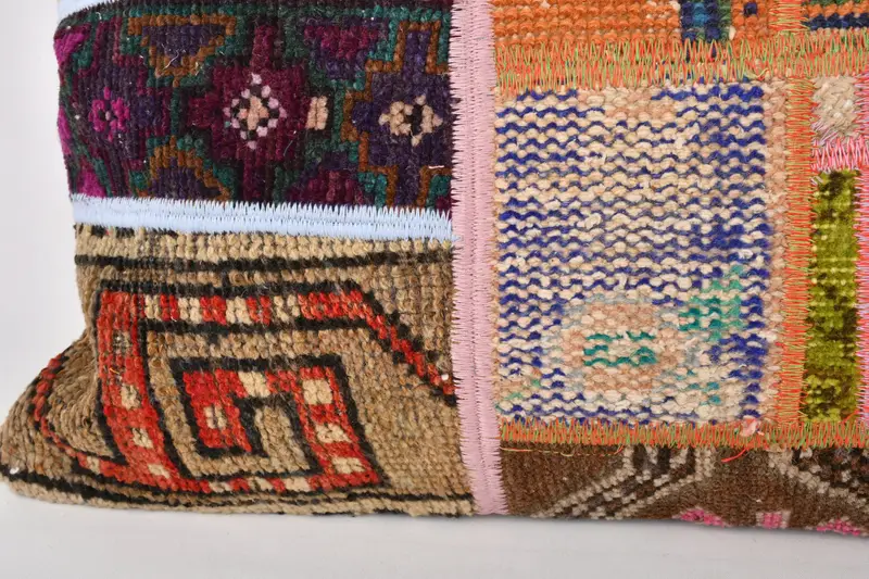 16x36 Orange Cushion Case, Vintage Kilim Throw Pillow, Vintage Kilim Pillow, Kilim Pillow Cover, Pillow, Crochet Pattern Pillow Sham - 4