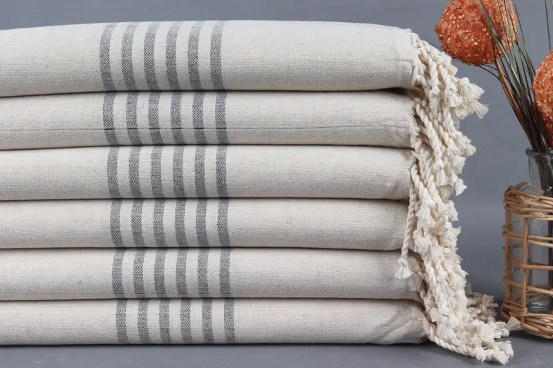 Best Beach Towel, Custom Beach Towel, Turkish bath towel, Beach Theme Wedding Gift, Yoga Towel, 70x40 Linen Striped Towel, Bachelor Party Favors - 2