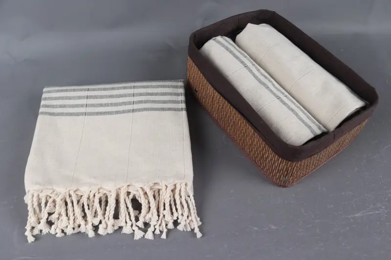 Best Beach Towel, Custom Beach Towel, Turkish bath towel, Beach Theme Wedding Gift, Yoga Towel, 70x40 Linen Striped Towel, Bachelor Party Favors - 5