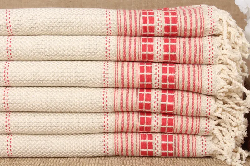 Toalla de despedida de soltera, caja de regalo personalizada, toalla de lino roja, 38x65 pulgadas