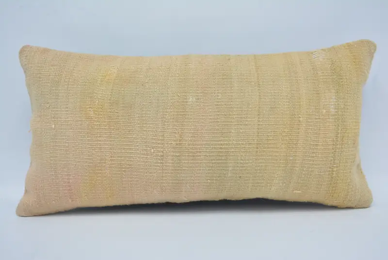 Vintage Kilim Pillow, 12x24 Beige Cushion Cover, Pillow for Couch, Retro Throw Pillow, Cushion Case, Vintage Kilim Throw Pillow, Sustainable Cushion - 1