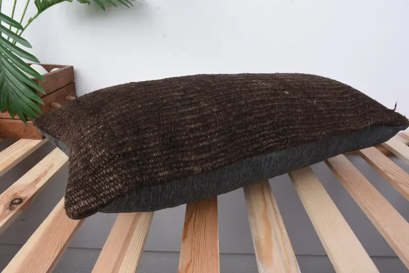 Pattern Throw Pillow Cover, 12x24 Brown Pillow, Pillow for Sofa, Vintage Pillow, Retro Pillow Sham, Pillow, Yoga Pillow, Handmade Kilim Cushion - 6