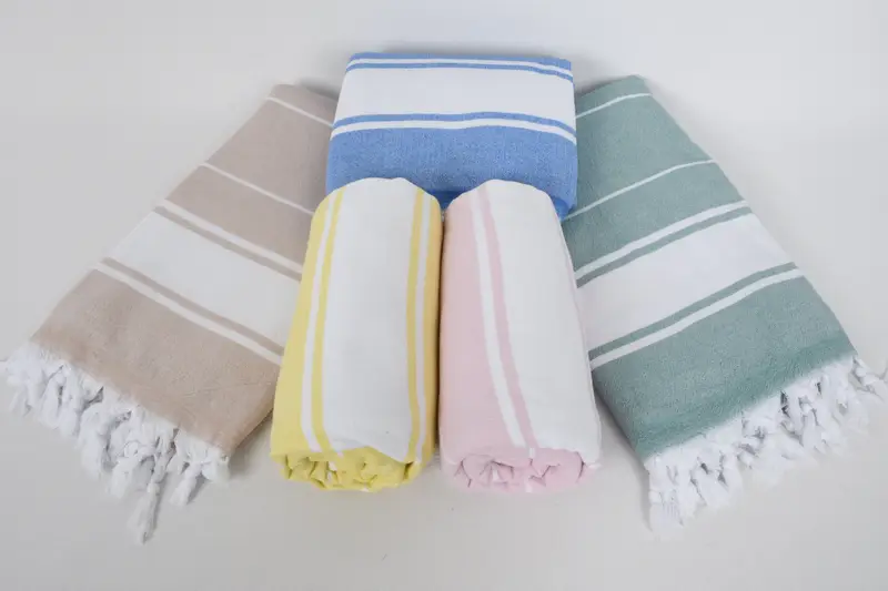 Bridal Shower Gifts, Best Friend Wedding Gift, Beach towel, Organic Turkish towel, Bridesmaid Gifts, Guest Towel, 68x36 Cotton Striped Terry Towel - 8