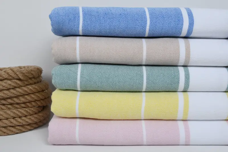 Bridal Shower Gifts, Best Friend Wedding Gift, Beach towel, Organic Turkish towel, Bridesmaid Gifts, Guest Towel, 68x36 Cotton Striped Terry Towel - 2