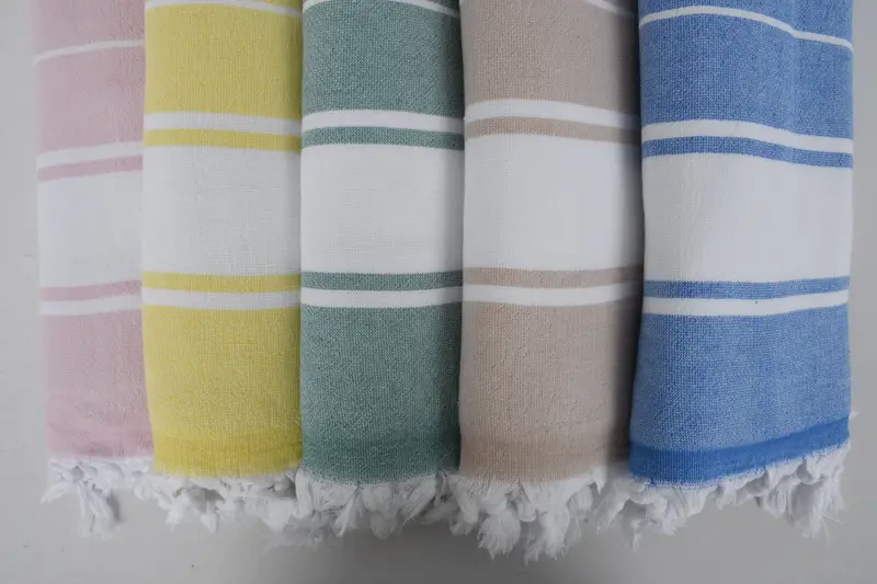 Bridal Shower Gifts, Best Friend Wedding Gift, Beach towel, Organic Turkish towel, Bridesmaid Gifts, Guest Towel, 68x36 Cotton Striped Terry Towel - 3