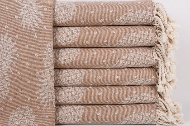 80x40 Cotton Pineapple Design Towel, Gift For The Home Decor, Spa Gift Towel, Personalized Gift, Gift Boxes Towel, Summer Gift, Peshtemal Towel - 1