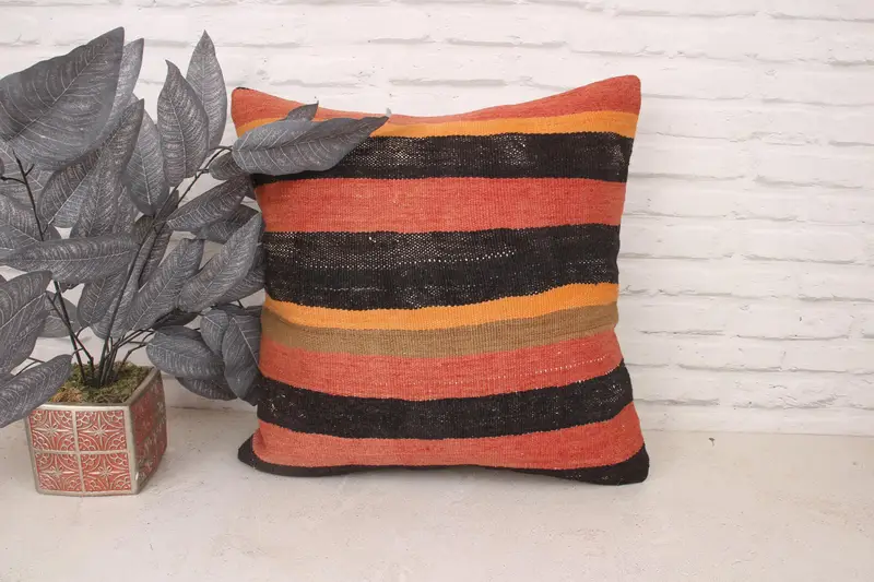 Cushion, Pillow for Couch, Decorative Cushion Case, 20x20 Red Cushion Cover, Vintage Kilim Pillow, Kilim Cushion Sham, Outdoor Throw Cushion - 1