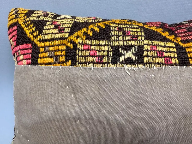 Pillow Sham, Office Chair Cushion, Vintage Kilim Pillow, Boho Pillow, Square Throw Pillow Sham, 12x20 Beige Pillow, Home Decor Pillow - 5