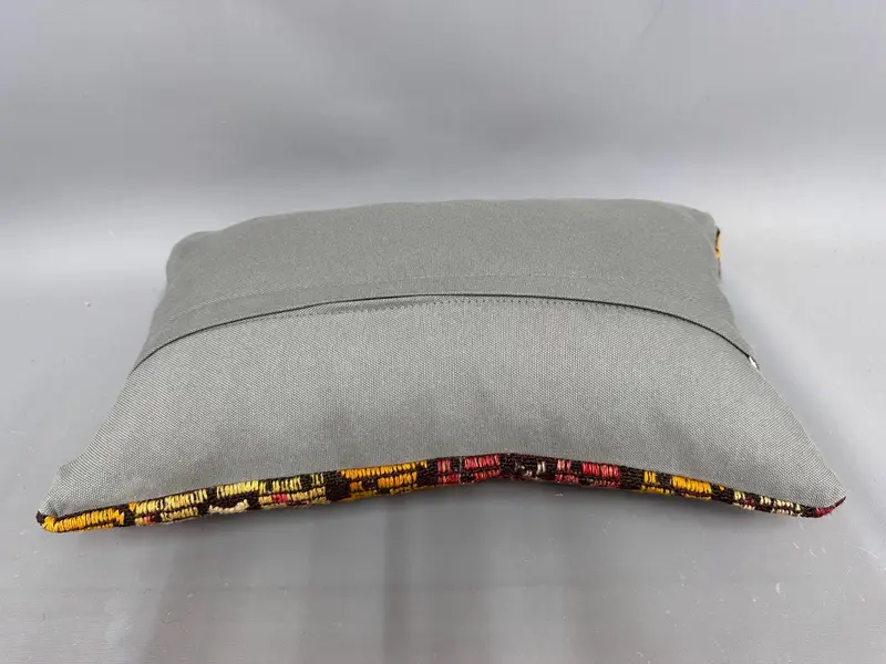 Pillow Sham, Office Chair Cushion, Vintage Kilim Pillow, Boho Pillow, Square Throw Pillow Sham, 12x20 Beige Pillow, Home Decor Pillow - 7