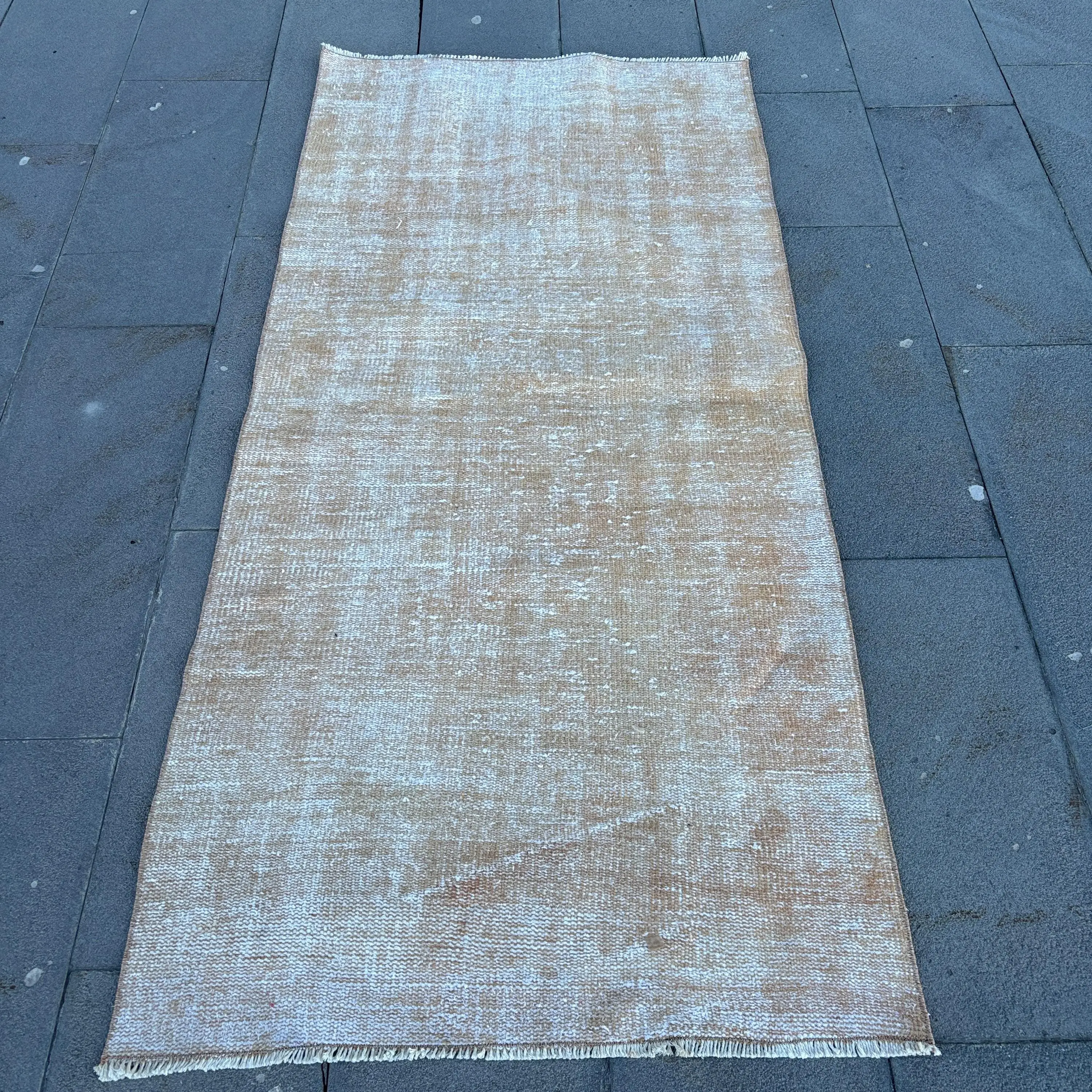 Türk Halısı 2,9x6,3 ft (89x192 cm), Kahverengi Fas Vintage Halısı - 1
