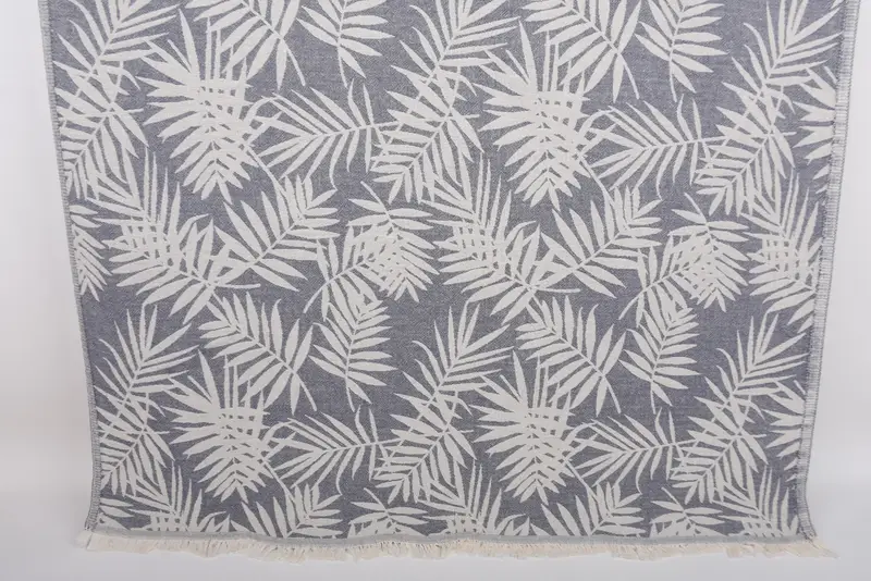 Floral Patterned Navy Cotton Towel, Bachelorette Party Gift, 40x63 Inches