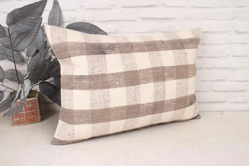 16x24 Beige Pillow Sham, Cushion Case, Turkish Pillow, Kilim Pillow Cover, Handmade Cushion Case, Authentic Pillow Sham, Vintage Pillow - 3