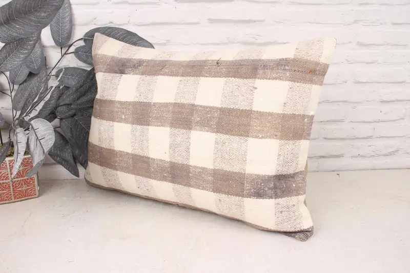 16x24 Beige Pillow Sham, Cushion Case, Turkish Pillow, Kilim Pillow Cover, Handmade Cushion Case, Authentic Pillow Sham, Vintage Pillow - 4