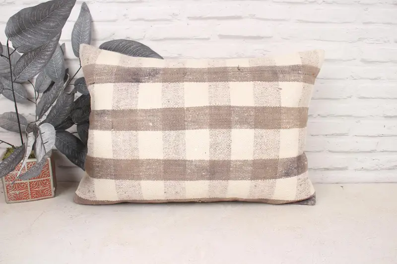 16x24 Beige Pillow Sham, Cushion Case, Turkish Pillow, Kilim Pillow Cover, Handmade Cushion Case, Authentic Pillow Sham, Vintage Pillow - 1