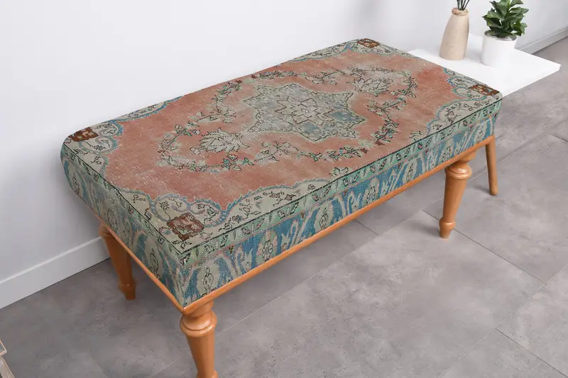 キリム風のオットマン、モジュール式ソファセット、ウール混生地