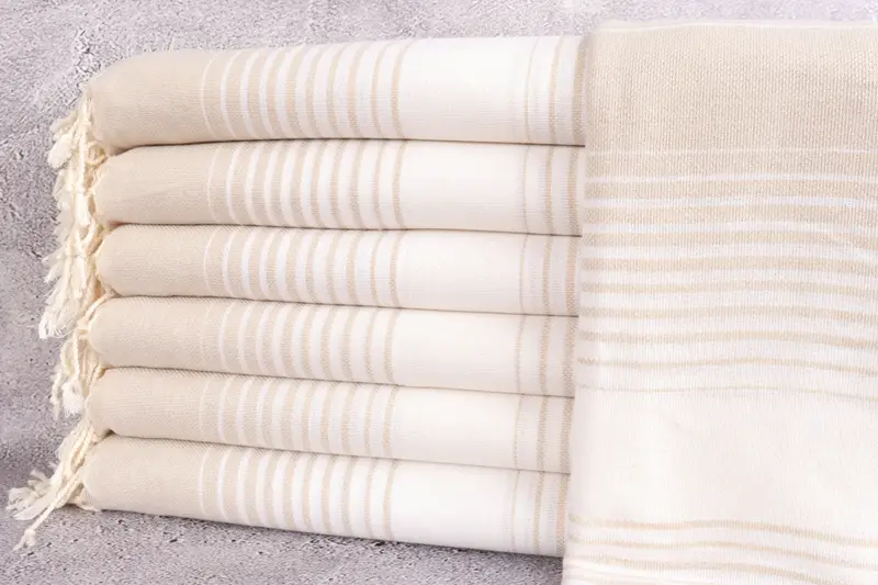 Wedding Hand Made Gift, Best Wedding Gift, Guest Towel, Housewarming Gift, Beach Towel Gift, Bathroom Towel, Beach towel, 60x38 Cotton Striped Towel - 1