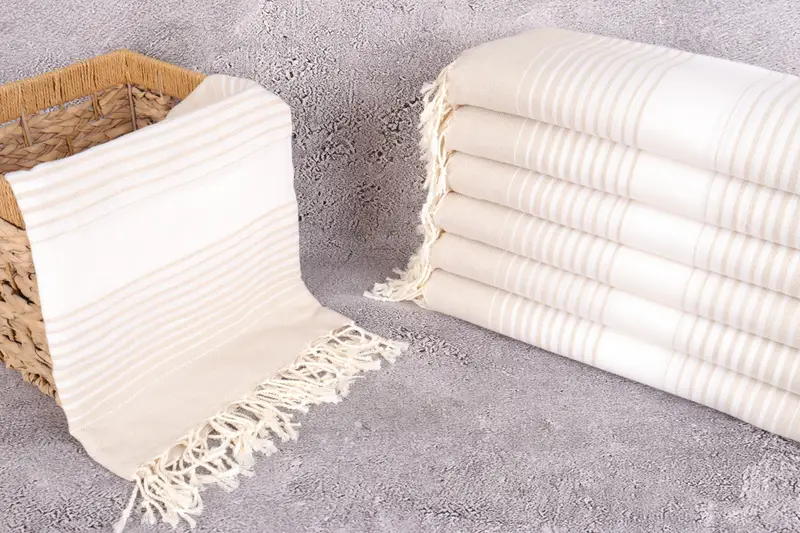 Wedding Hand Made Gift, Best Wedding Gift, Guest Towel, Housewarming Gift, Beach Towel Gift, Bathroom Towel, Beach towel, 60x38 Cotton Striped Towel - 3