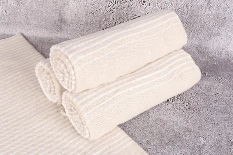 Wedding Hand Made Gift, Best Wedding Gift, Guest Towel, Housewarming Gift, Beach Towel Gift, Bathroom Towel, Beach towel, 60x38 Cotton Striped Towel - 7