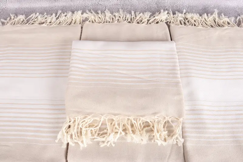 Wedding Hand Made Gift, Best Wedding Gift, Guest Towel, Housewarming Gift, Beach Towel Gift, Bathroom Towel, Beach towel, 60x38 Cotton Striped Towel - 4