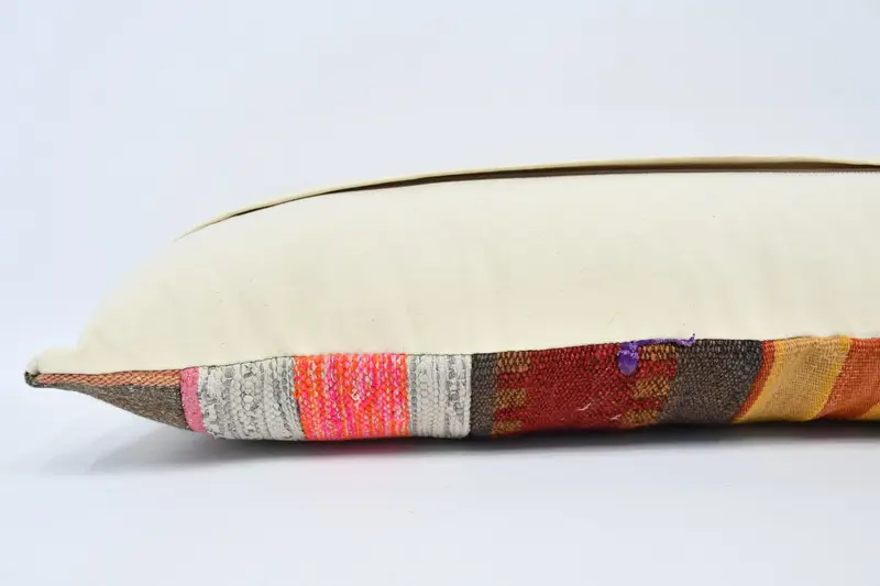 Turkish Pillow, Toss Pillow Sham, Cushion, Handmade Kilim Cushion, Turkish Kilim Pillow, Outdoor Bolster Pillow Cover, 12x36 Red Pillow Case - 6