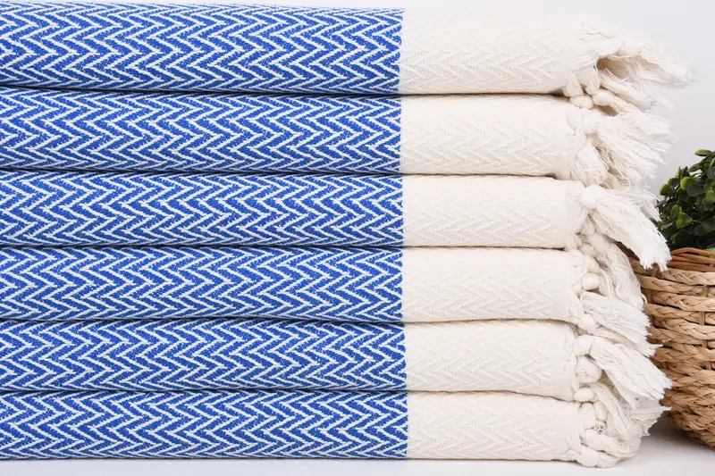 Organik havlu, 34x18 pamuklu zikzak tasarım havlu, ev için hediye, monogramlı el havlu, iş arkadaşı için hediye, Türk el havlu, mutfak havlu - 2