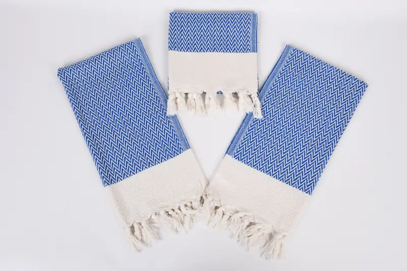 Organik havlu, 34x18 pamuklu zikzak tasarım havlu, ev için hediye, monogramlı el havlu, iş arkadaşı için hediye, Türk el havlu, mutfak havlu - 6