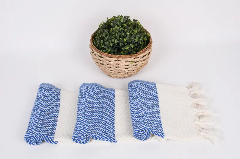 Organik havlu, 34x18 pamuklu zikzak tasarım havlu, ev için hediye, monogramlı el havlu, iş arkadaşı için hediye, Türk el havlu, mutfak havlu - 8