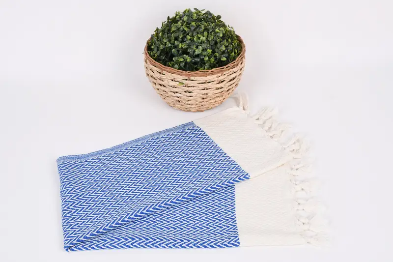 Organik havlu, 34x18 pamuklu zikzak tasarım havlu, ev için hediye, monogramlı el havlu, iş arkadaşı için hediye, Türk el havlu, mutfak havlu - 4