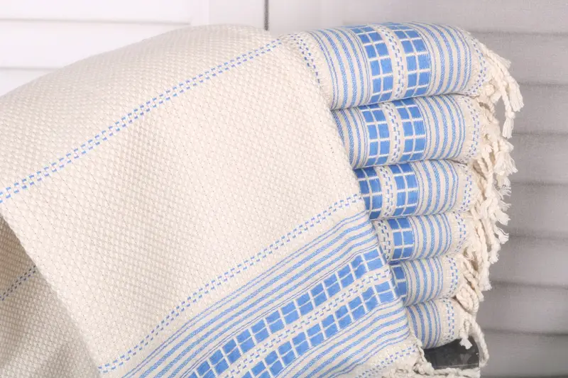 Quick-Dry Beach Towel, 68x40 Linen Striped Towel, Lightweight towel, Bath towel, Best Friend Christmas Gift, Luxury Turkish beach towel with fringe - 1