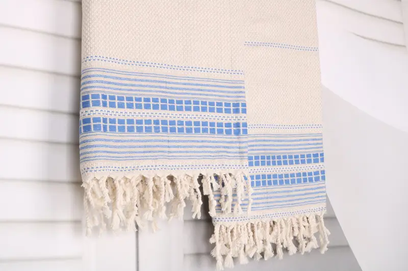 Quick-Dry Beach Towel, 68x40 Linen Striped Towel, Lightweight towel, Bath towel, Best Friend Christmas Gift, Luxury Turkish beach towel with fringe - 8