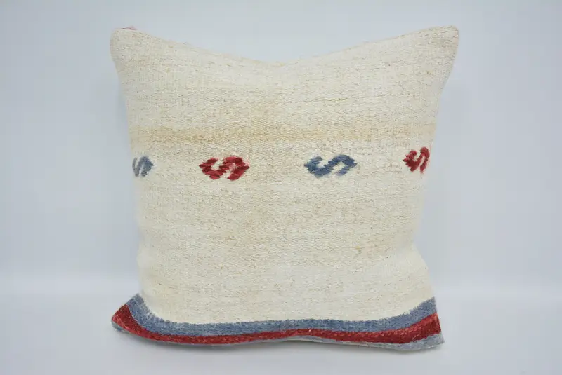 20x20 White Pillow, Pillow for Sofa, Interior Designer Pillow, Morroccon Kilim Cushion Cushion Case, Gift Pillow, Cushion Case - 1