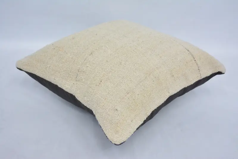 Handmade Cushion Case, Vintage Pillow, Kilim Pillow Cover, Outdoor Cushion Case, Boho Pillow Sham Cover, Cushion Cover, 14x14 Beige Cushion Case - 6