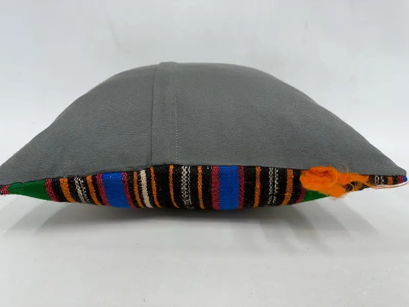 Antique Pillows, Throw Kilim Pillow, Turkish Kilim Pillow, 18x18 Green Cushion Case, Pattern Throw Cushion, Cushion - 7
