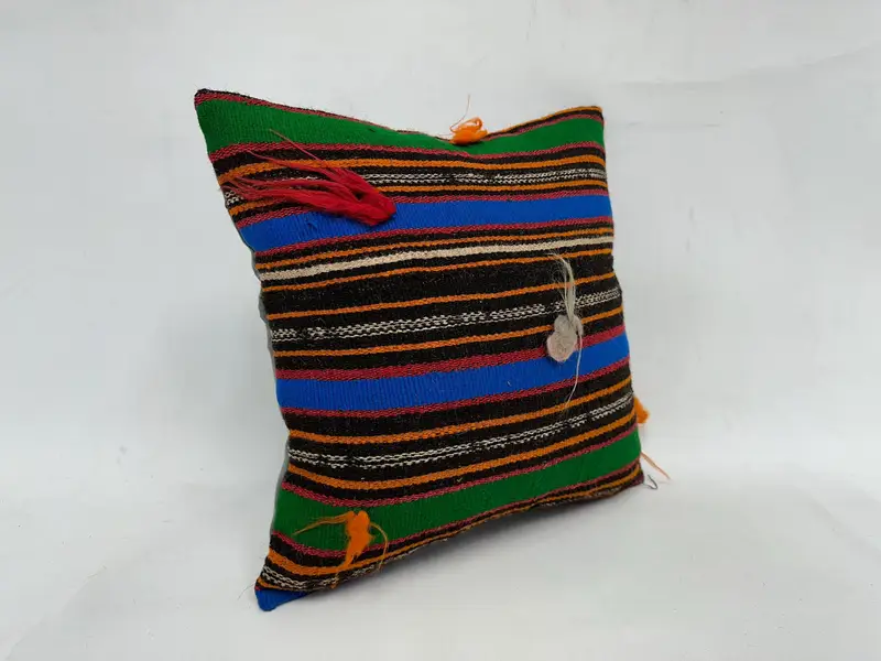 Antique Pillows, Throw Kilim Pillow, Turkish Kilim Pillow, 18x18 Green Cushion Case, Pattern Throw Cushion, Cushion - 3