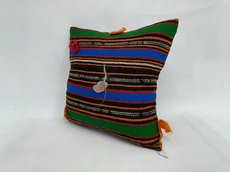 Antique Pillows, Throw Kilim Pillow, Turkish Kilim Pillow, 18x18 Green Cushion Case, Pattern Throw Cushion, Cushion - 4