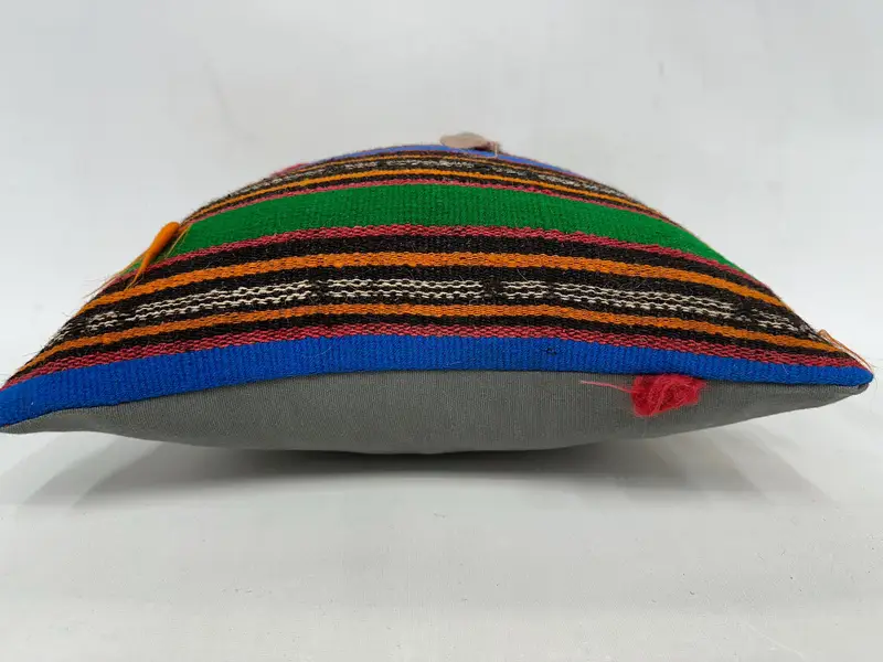Antique Pillows, Throw Kilim Pillow, Turkish Kilim Pillow, 18x18 Green Cushion Case, Pattern Throw Cushion, Cushion - 5